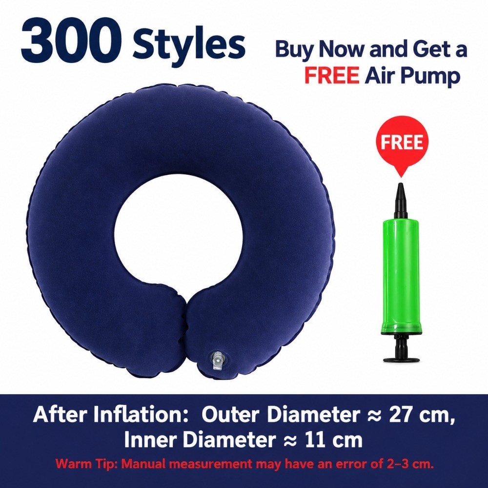 Travel Pillow Inflatable - Cojín de viaje ergonómico de PVC