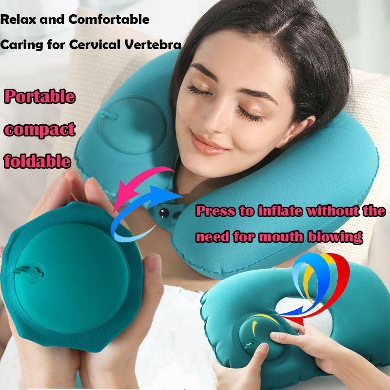 Travel Pillow Inflatable - Almohada inflable portátil para el cuello,
