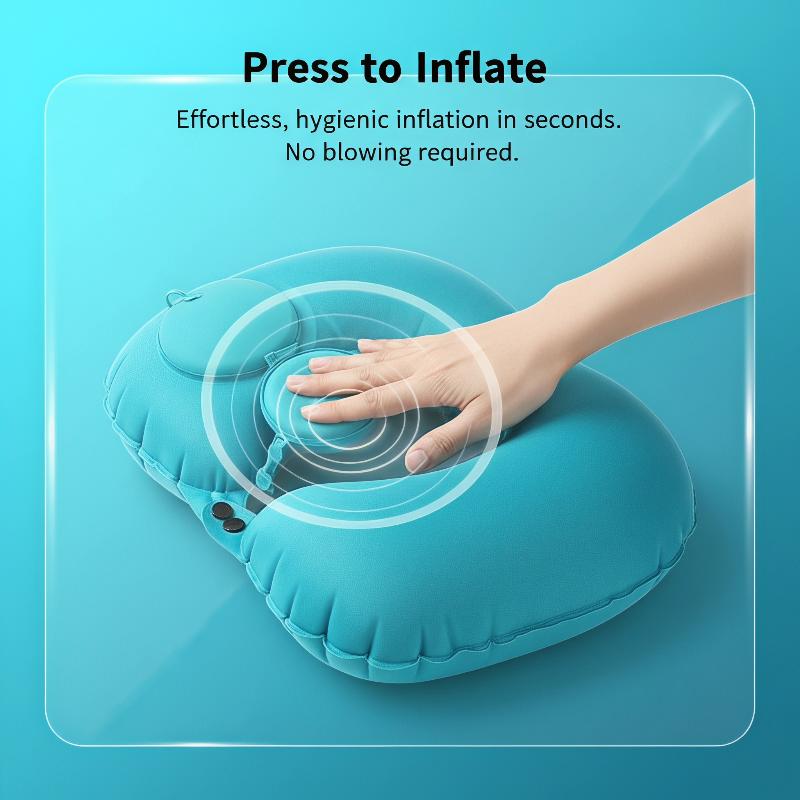 Travel Pillow Inflatable - Almohada inflable para el cuello, suave,