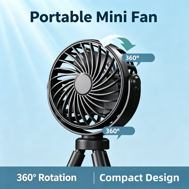 360 °   Mini ventilador girato - Car Seat Travel Bag reseña y precio